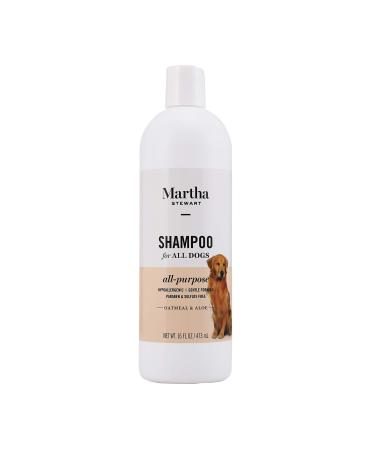 Martha Stewart for Pets All-Purpose Dog Shampoo and Conditioner for Dogs with Oatmeal and Aloe, 16 Oz - Oatmeal Dog Shampoo, Dog Grooming Supplies, Martha Stewart Dog Bathing Supplies, Dog Wash 16 ounces Shampoo