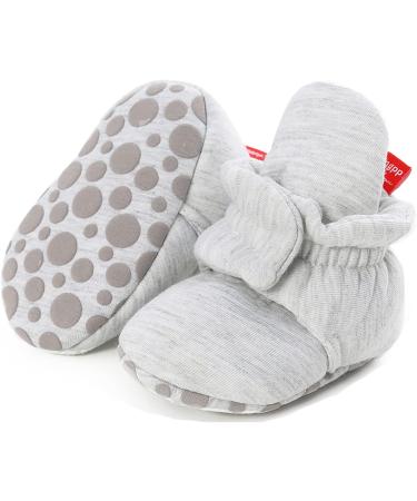 TMEOG Baby Booties Slippers | Infant Boots for Boys and Girls | Winter Sock Crib Shoes | 0-18 Months | Light Grey Star Design - Buy Online on GoSupps.com