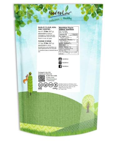 Barley Flour 2 Pounds Non-GMO Stone Ground from Whole Hulled Barley - Fine Powder, Kosher & Vegan - Rich in Fiber - Wheat Flour Alternative - Ideal for Baking - Product of USA (2 lb) - Buy Online on GoSupps.com