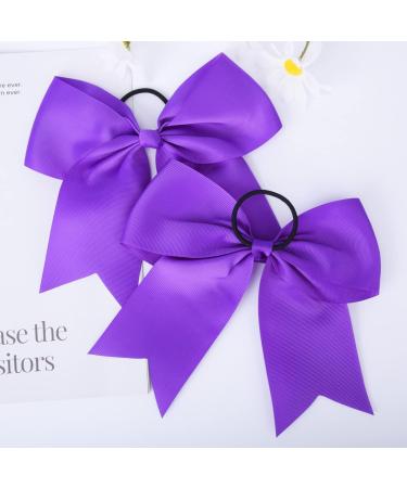 DEEKA 16PCS 8 Inch Large Cheer Bows Ponytail Holder - Purple Handmade for Girls Teens Softball Cheerleader Sports - Buy Online on GoSupps.com