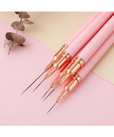 WLLHYF 5Pcs Pink Nail Art Liner Brushes Painting Nail Art Brushes for Long Lines Details Fine Drawing Nail Dotting Drawing Tool Set 7mm/9mm/11mm/15mm/25mm(Pink - Buy Online on GoSupps.com