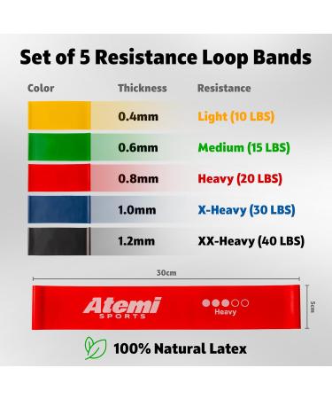 Resistance Bands Set of 5 | Exercise Bands for Glutes Hips & Legs | Ideal for Home Workouts | Resistance Band Set for Men & Women - Buy Online on GoSupps.com