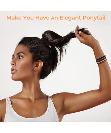 200 PCS Brown Hair Ties Elastic Bands for Thick Thin Hair - Non-slip Ponytail Holders Hair Accessories for Women Men - Shop Now! - Buy Online on GoSupps.com