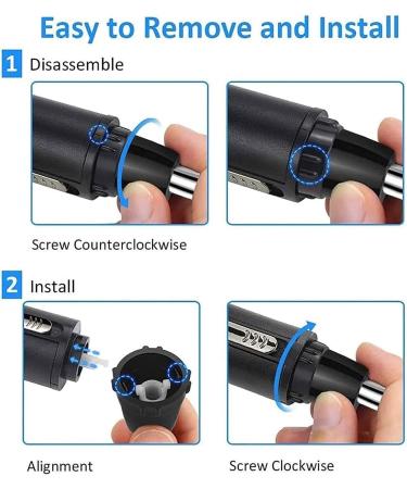 4 in 1 Nose and Ear Hair Trimmer - Portable USB Rechargeable Waterproof Dual Edge Blades | Best Ear & Nose Hair Remover Black - Buy Online on GoSupps.com
