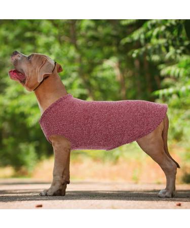 Hjumarayan Medium Dog Sweater - Washable Striped Fleece Shirt for Corgis & Dachshunds - Elastic Fit in Burgundy Red - Buy Online on GoSupps.com