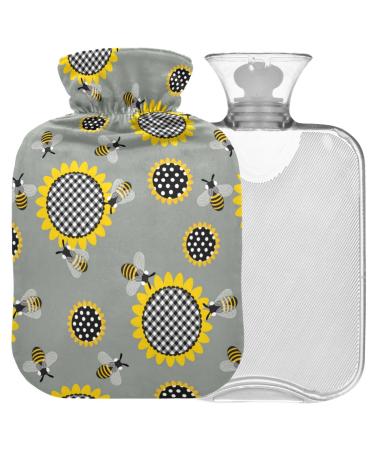 Naanle bee sunflower hot water bottle with reference transparently warm water bottle 2l large warm staircase for pain relief hot and cold therapy bed hand feet warmer