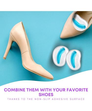 4X Soft Silicone Gel Metatarsal Pads for Women | Adhesive Foot Cushions for Pain Relief | Durable Medical Grade Shoe Inserts | Comfort from High Heels - Buy Online on GoSupps.com