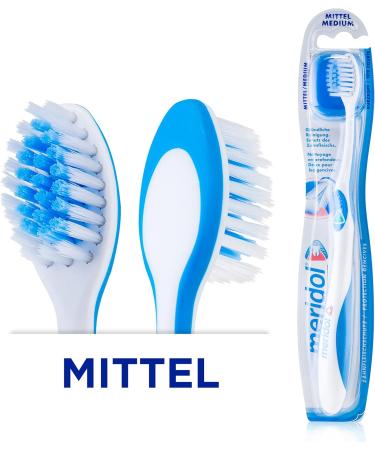 Meridol Toothbrush for Gum Protection - Medium Manual Toothbrush (1 Piece) - Gentle Cleaning for Healthy Gums - Pack of 5 - Buy Online on GoSupps.com