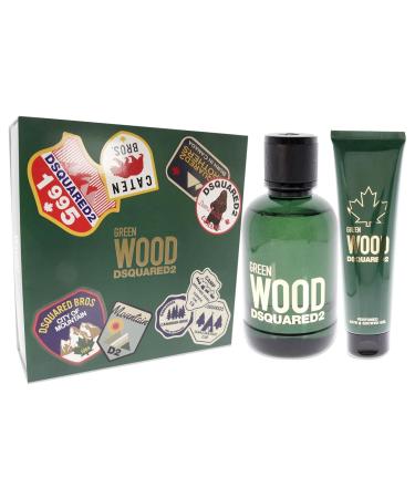 Dsquared2 Green Wood Men 3.4oz EDT Spray 5.0oz Bath and Shower Gel 2 Pc Gift Set - Buy Online on GoSupps.com