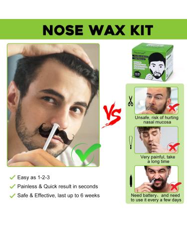 Auperwel Nose Hair Waxing Kit for Men and Women - Safe, Painless Nostril Hair Removal with 100g Wax, 20 Applicators, 15 Mustache Guards - Buy Online on GoSupps.com
