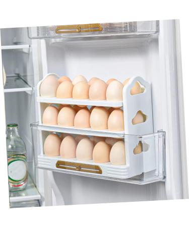 Uonlytech Egg Storage Box Clear Stand Egg Tray for Refrigerator Egg Drawer Egg Preservation Rack Organizer Dog White 25.5X20X10CM - Buy Online on GoSupps.com
