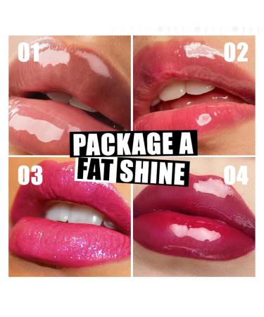 Hydrating Lip Oil Set - 4 Colors Fat Lip Oil Glaze | Non-Sticky Nourishing & Long-Lasting Gloss | Plumping Transparent Lip Care - Buy Online on GoSupps.com