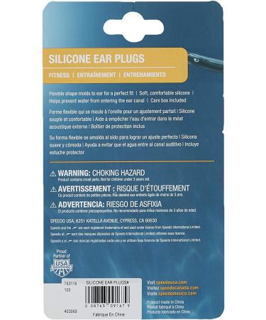 Speedo Silicone Ear Plugs - White | One Size | Comfortable & Waterproof - Buy Online on GoSupps.com