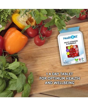 Health4All Multivitamins & Minerals One a Day 360 Easy to Swallow Tablets 1 Year Supply 100% RDA Daily Essential Nutrients for Men & Women Supports Energy Immunity & Overall Health | Made in UK 360 count (Pack of 1) - Buy Online on GoSupps.com
