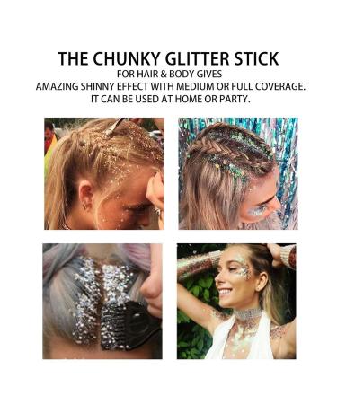 Gold Body Glitter Stick | Holographic Sequins Face Gel | Sparkling Makeup for Festivals & Parties | Easy Application & Removal | Long-Lasting Glitter Effect - Buy Online on GoSupps.com