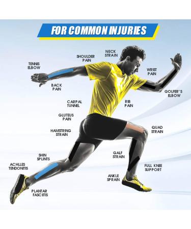 Kinesiology Tape Precut Strips - Waterproof Muscle Tape for Athletes - Black - 20 Strips/Roll - Buy Online on GoSupps.com