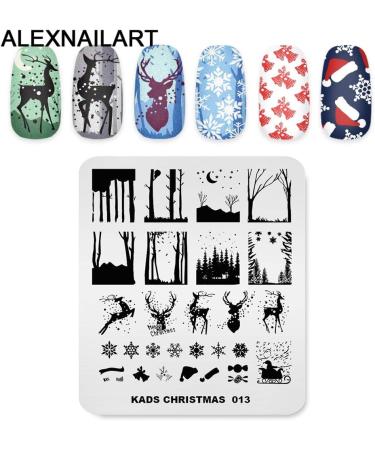 4-Piece Nail Art Stamp Stencils Set | Christmas Pattern Templates for Manicure Design | International Shipping - Buy Online on GoSupps.com
