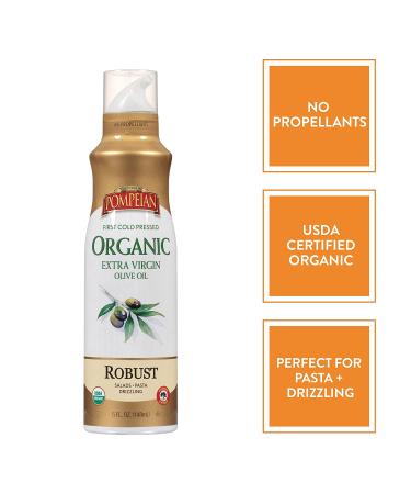 Pompeian USDA Organic Extra Virgin Olive Oil Cooking Spray - 5 Fl Oz Non-Stick Spray for Salads & Pasta - Gluten Free & Non-GMO - Single Bottle - Buy Online on GoSupps.com
