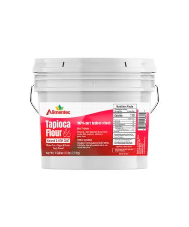 Alimentec Tapioca Flour (1 Gallon (5 lb.)) , Also Known As Tapioca Starch, Resealable Bucket, Fine White Powder, Gluten-Free, Non-GMO