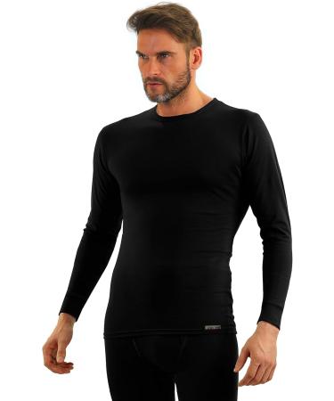 Men's Sesto Senso Cotton Long Underwear Set - Thermal Long-Sleeve Undershirt & Pants - 4XL Black - Winter Functional Wear - Buy Online on GoSupps.com