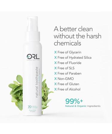 ORL Natural & Organic Toothpaste | Restores Mouth's Perfect pH | Fresh Mint - Buy Online on GoSupps.com