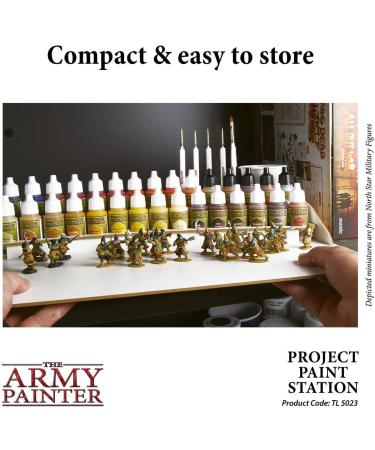 The Army Painter Model Paint Stand & Brush Holder - Dropper Bottle Paint Rack & Organizer for Acrylic Painting - Holds 30 Warpaints, 7 Paintbrushes, and Water Cup - Buy Online on GoSupps.com