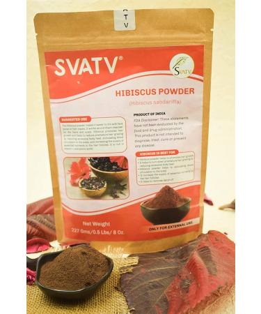 SVATV Hibiscus Powder | Natural Sabdariffa & Rosa Sinensis for Hair & Skin | 227g (8oz) | Controls Hair Problems for Men & Women - Buy Online on GoSupps.com