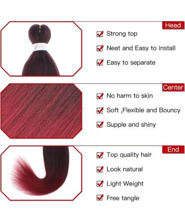 Xtrend 26 Inch EZ Braids 8Packs Copper Red Pre-Stretched Easy Braiding Hair Extensions for Box Braids Hair Hot Water Setting Synthetic Fiber Hair Extensions 350# 26 Inch (Pack of 8) 350# - Buy Online on GoSupps.com