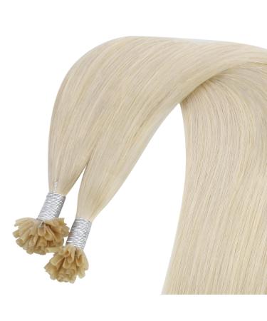 Youngsee 40cm Real Hair Bonding Extensions - U Tip Keratin #60A Platinum Blonde - Hot Fusion 50g/50 Strands - Buy Online on GoSupps.com