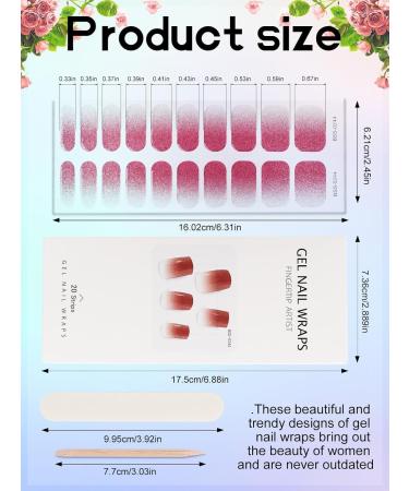 Kalolary 20PCS Gel Nail Polish Strips Nail Gel Art Sticker Full Nail Wraps Decals with Nail File and Stick for Women Girls Nail Art Decor (UV/LED Lamp Required) (E) - Buy Online on GoSupps.com
