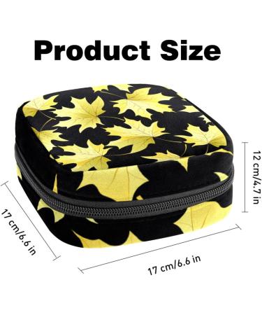 Portable Storage Bags for Women's Bandages & Menstrual Products | Yellow Leaves Design | Multicolored Holders for School & Office - Buy Online on GoSupps.com