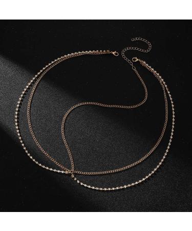 Brinie Boho Rhinestone Gold Head Chain Jewelry for Women - Wedding & Festival Hair Accessory - Buy Online on GoSupps.com