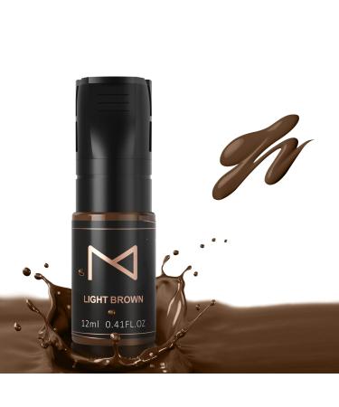 M Cosmetic LIQUID Pigment for Eyebrows/Brows Machine Use  Permanent Makeup Tattoo Ink Supplies Color Set 12ml (Light Brown)