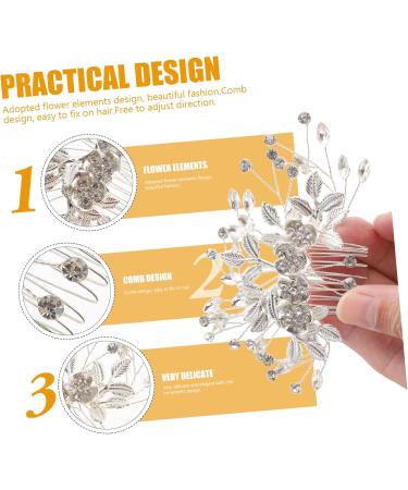 DOITOOL Bridal Hair Comb Hair Comb Pearl Hair Accessories for Women Flower Decor Hair Decorations Hair Accessories for Women Wedding Rhinestone Decor Wedding Decor Hair up Bride Fine Alloy - Buy Online on GoSupps.com