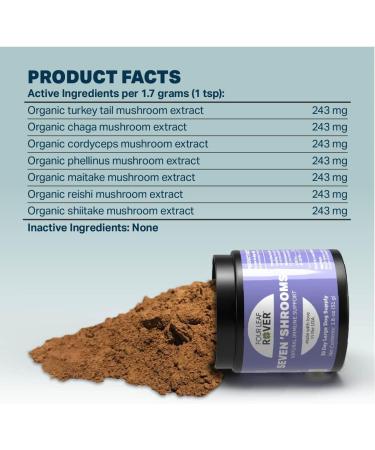Four Leaf Rover Seven 'Shrooms - Organic Mushroom Complex for Dogs - Immune Support with Beta Glucans - Vet Formulated - Buy Online on GoSupps.com