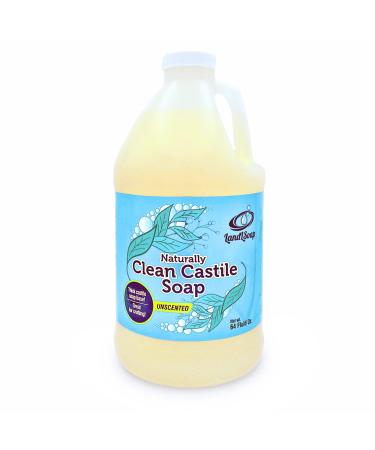 Unscented Pure Castile Liquid Soap for Face Hand & Body Wash-Vegan Non-GMO Made in USA All Skin Types Dry & Sensitive Skin (64 fl. oz.)