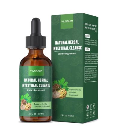 Viloquin Gut Cleanse Detox Liquid Natural Herbal Intestinal Support with Oil of Oregano Wormwood Black Walnut Clove Garlic 2 fl oz