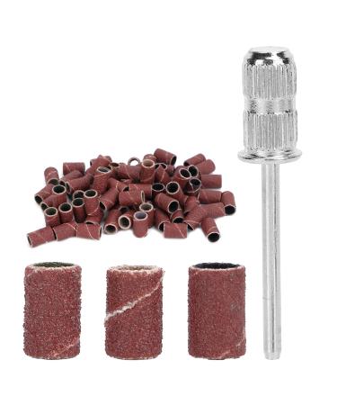 75 Sanding Bands Nail Drill Bits Nail Art Sanding Caps 80 120 180 Grit Brown for Nails and Cuticles Easy to Use Suitable for Nail Care