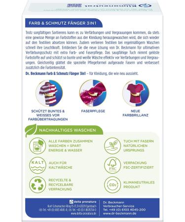 Dr. Beckmann 3in1 Color & Dirt Catcher - Ultimate Discoloration Protection & Fiber Care | 40 Unperfumed Towels - Buy Online on GoSupps.com