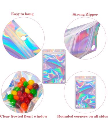 100 Pieces Holographic Resealable Mylar Holographic Ziplock Bags Food Storage Smell Proof Bags with Front Window Packaging Pouch for Cookies Sample Jewelry Snack 4.73 * 7.88 inches 4.73*7.88 inches Holographic - Buy Online on GoSupps.com