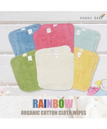 KaWaii Baby 12-Pack Organic Cotton Washcloth Wipes Super Soft & Absorbent Towels for babies Boys Girls Face & Body - Buy Online on GoSupps.com