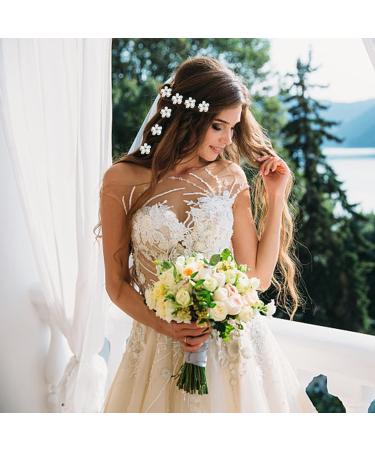 10 Mini Diamond Hair Clips - Small Flower Hair Jewelry for Women & Girls | Perfect for Parties Weddings & Everyday Style - Blue - Buy Online on GoSupps.com