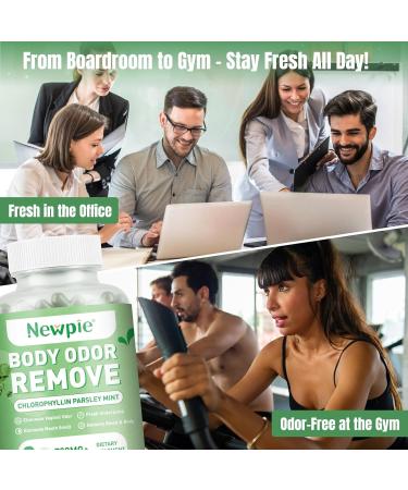 Newpie Chlorophyll Body Deodorizing Supplement Internal Odor Control Pills for Men & Women Chlorophyll Capsules for Detox Skin Breath and Gut Health with Chlorophylls Complex Vitamins (1) - Buy Online on GoSupps.com