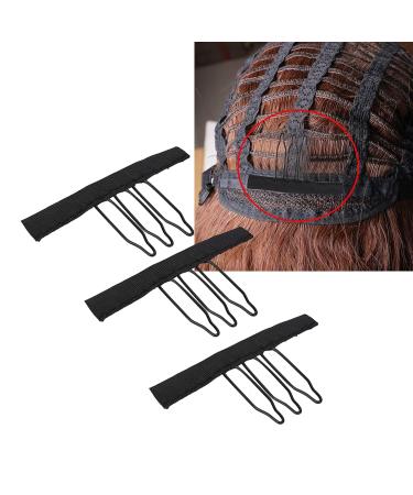 100 Pieces Wig Clips - 3 Teeth Black Stainless Steel Wig Accessories for Hair Parts & Caps - Buy Online on GoSupps.com
