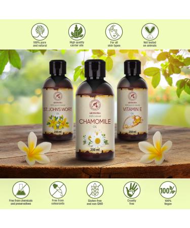 Chamomile Oil 250ml - Natural Hair & Skin Care Essential - Pure Chamomile Oil for Body & Hair Benefits - Buy Online on GoSupps.com