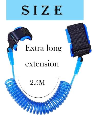 2 PCs Children's Leash - 2.5M Anti-Lost Wrist Belt for Outdoor Trips | 360 Rotation & Comfort (Blue) - Buy Online on GoSupps.com