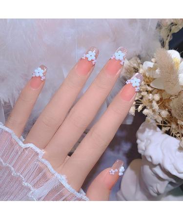 Sanwood White Blossom Five Petal Flower Charms - Nail Art Decoration & DIY Crafts Accessory - Buy Online on GoSupps.com