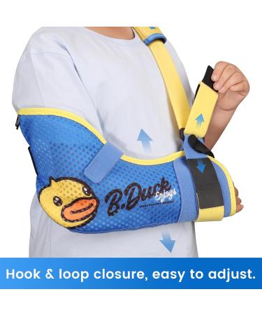 Velpeau Arm Sling for Kids - Breathable Shoulder Immobilizer with Waist Strap | Sponge Filled Support Brace (Right XS: 22.5 -26 ) - Duck Print Design - Buy Online on GoSupps.com