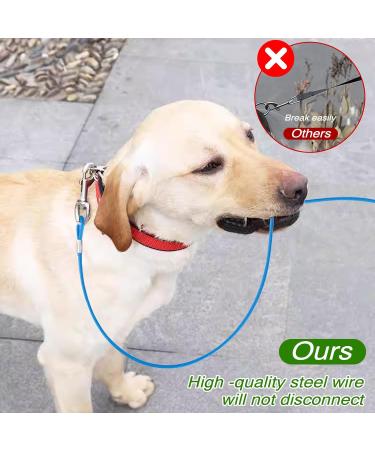 2 Pack Chew Proof Dog Leash Extension Metal Cable Lead Non-Tangle Connect Leash for Any Leash Heavy Duty Dog Leash Extender for Collar & Harness (Black+Blue) - Buy Online on GoSupps.com