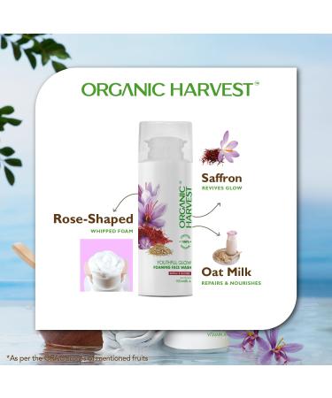 Youthful Glow Foaming Face Wash - Saffron & Oat Milk | Brightening & Organic | Sulphate & Paraben-Free | 100g for Men & Women | Clean & Clear Skin - Buy Online on GoSupps.com